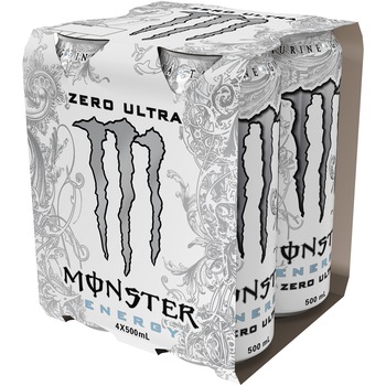 Bautura energizanta, Monster Ultra White Zero Zahar, Doza 4 X 0.5l Bautura energizanta, Monster Ultra White Zero Zahar, Doza 4 X 0.5l