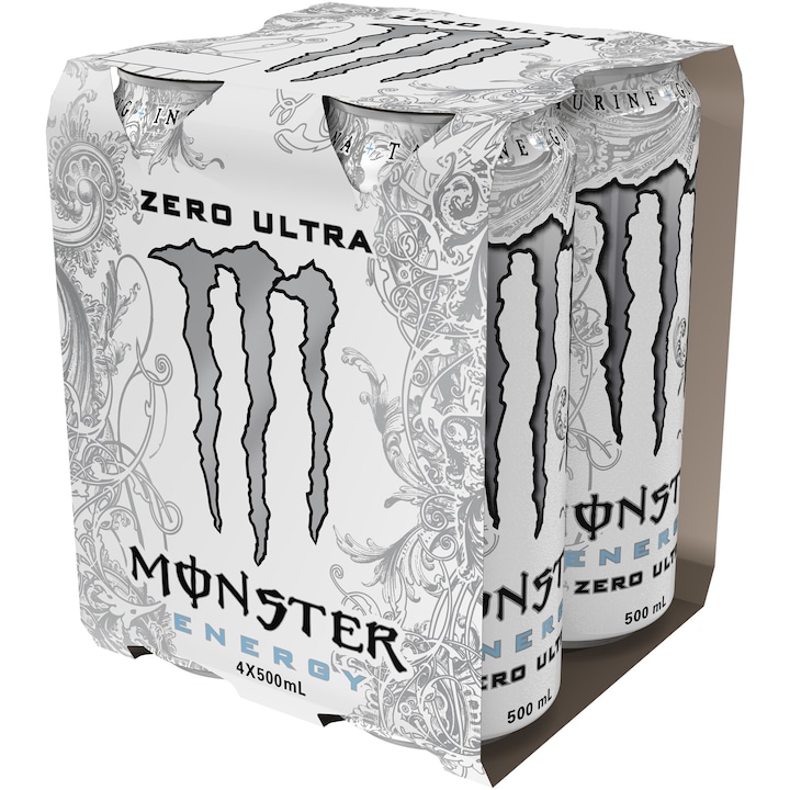 Bautura energizanta, Monster Ultra White Zero Zahar, Doza 4 X 0.5l