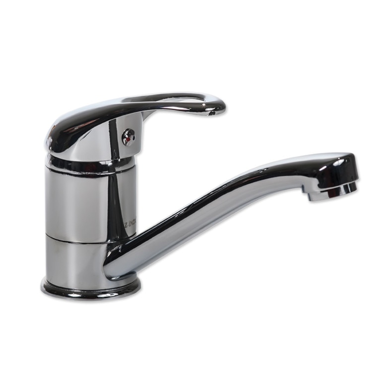 Baterie de Bucatarie, Inox, Pipa Medie, Monocomanda, Cartus Ceramic, Cromat, Argintiu