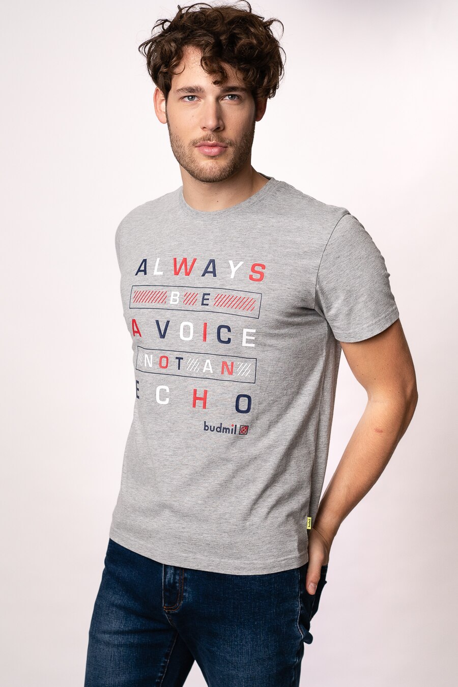 Tricou polo Budmil, Gri