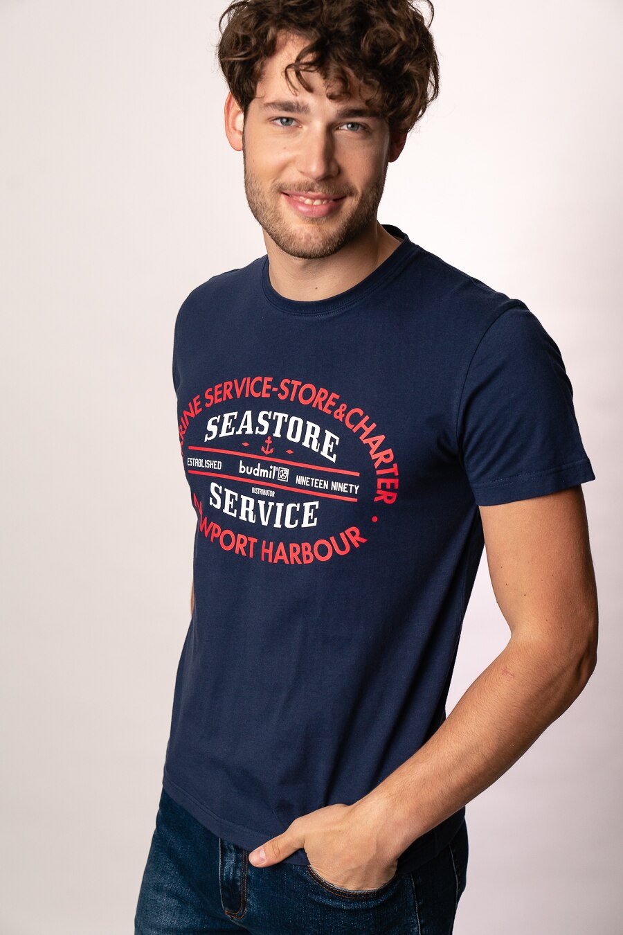 Tricou polo Budmil, Albastru inchis, uni, Negru