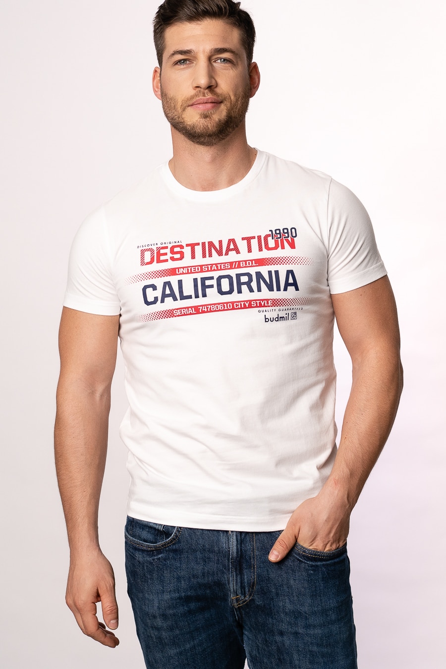 Tricou polo Budmil, Alb, Negru