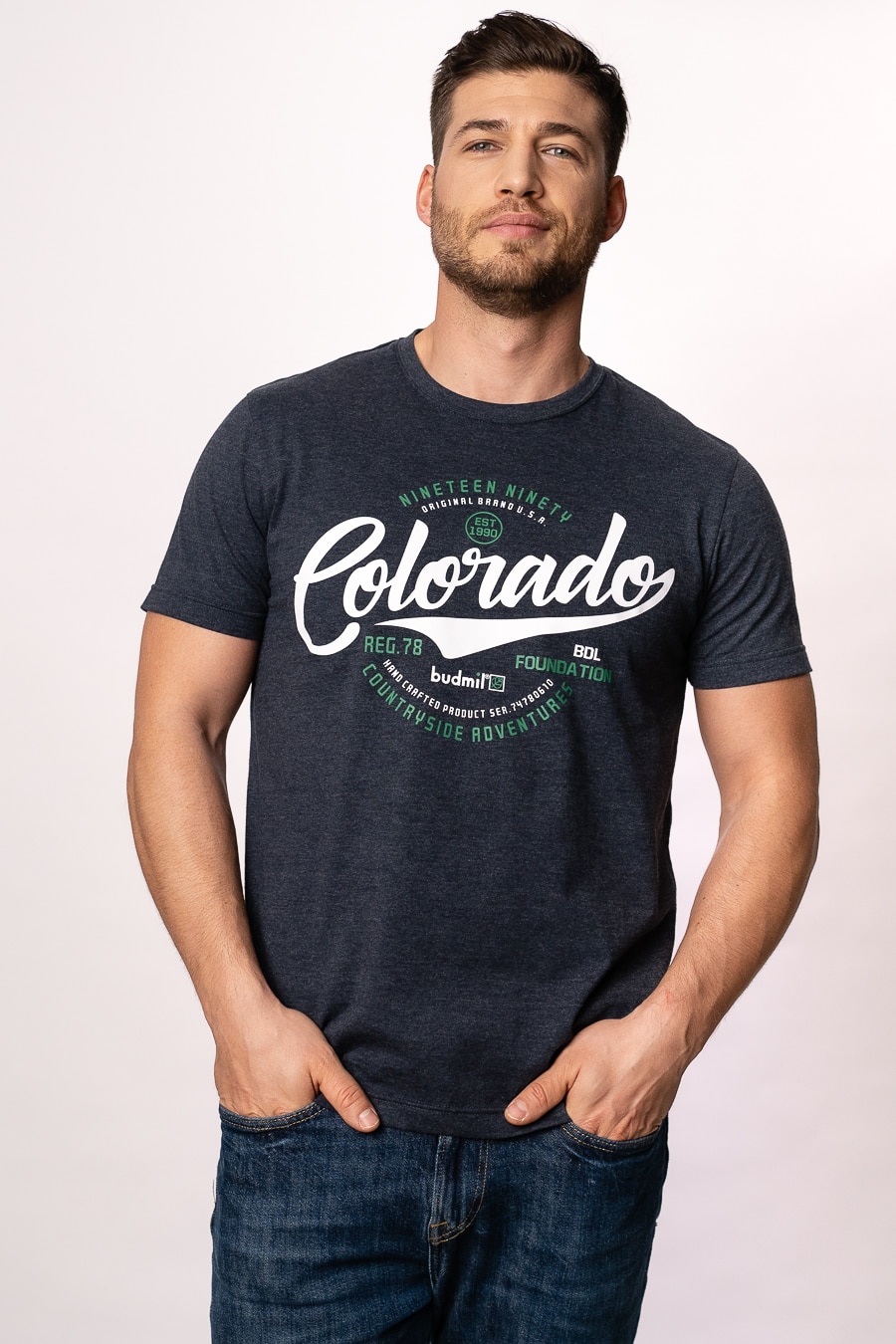 Tricou polo Budmil, Portocaliu, Albastru inchis