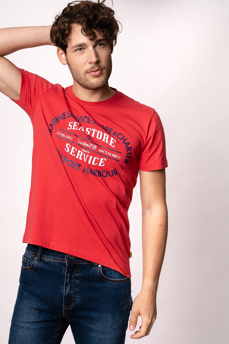 Tricou polo Budmil, Rosu