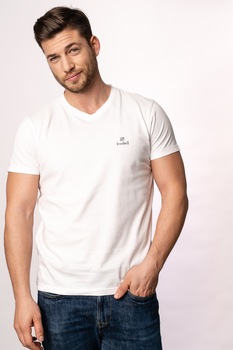 Tricou polo, bumbac, uni, Budmil, Alb, Alb/Negru Tricou polo, bumbac, uni, Budmil, Alb, Alb/Negru