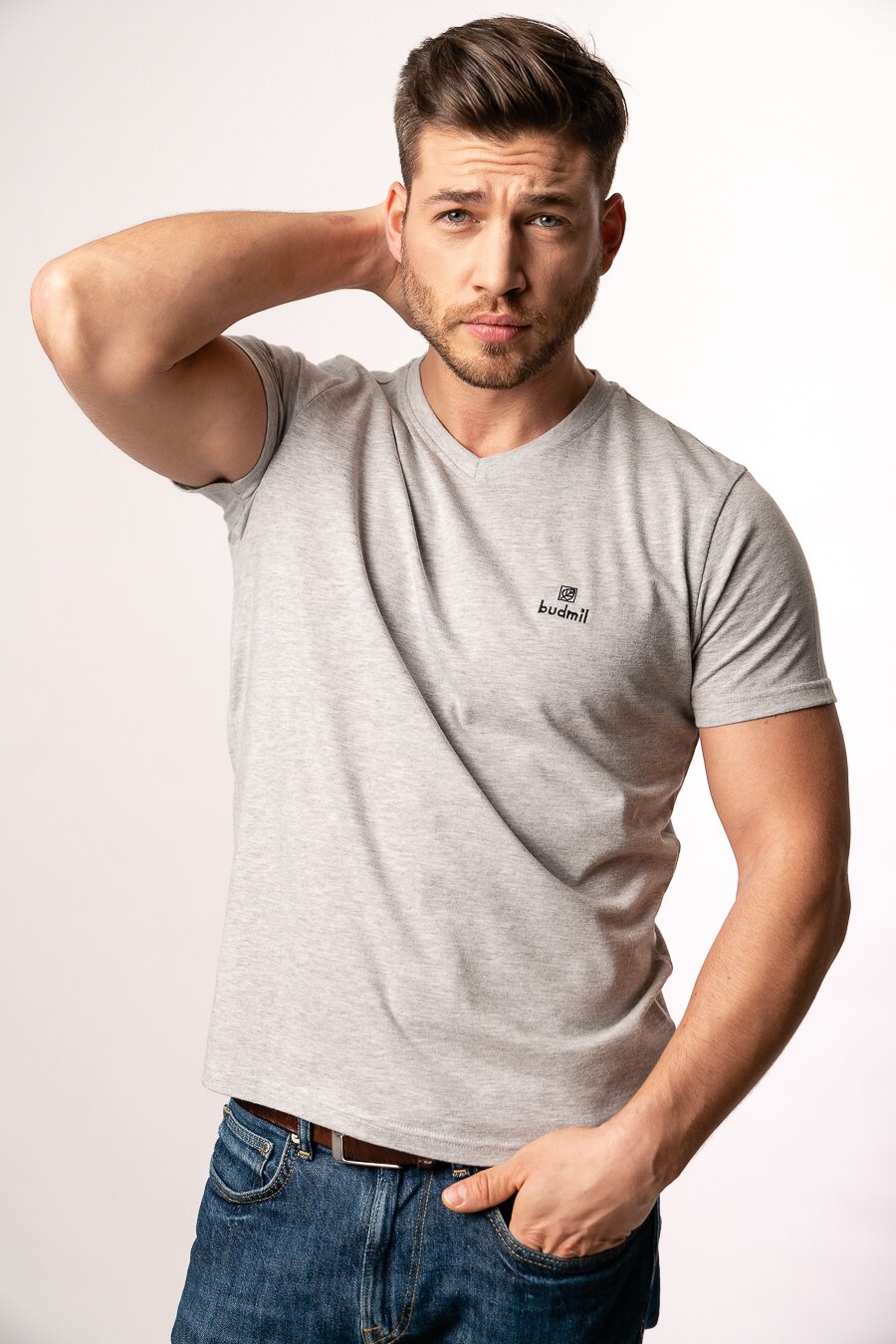 Tricou polo Budmil, Gri deschis