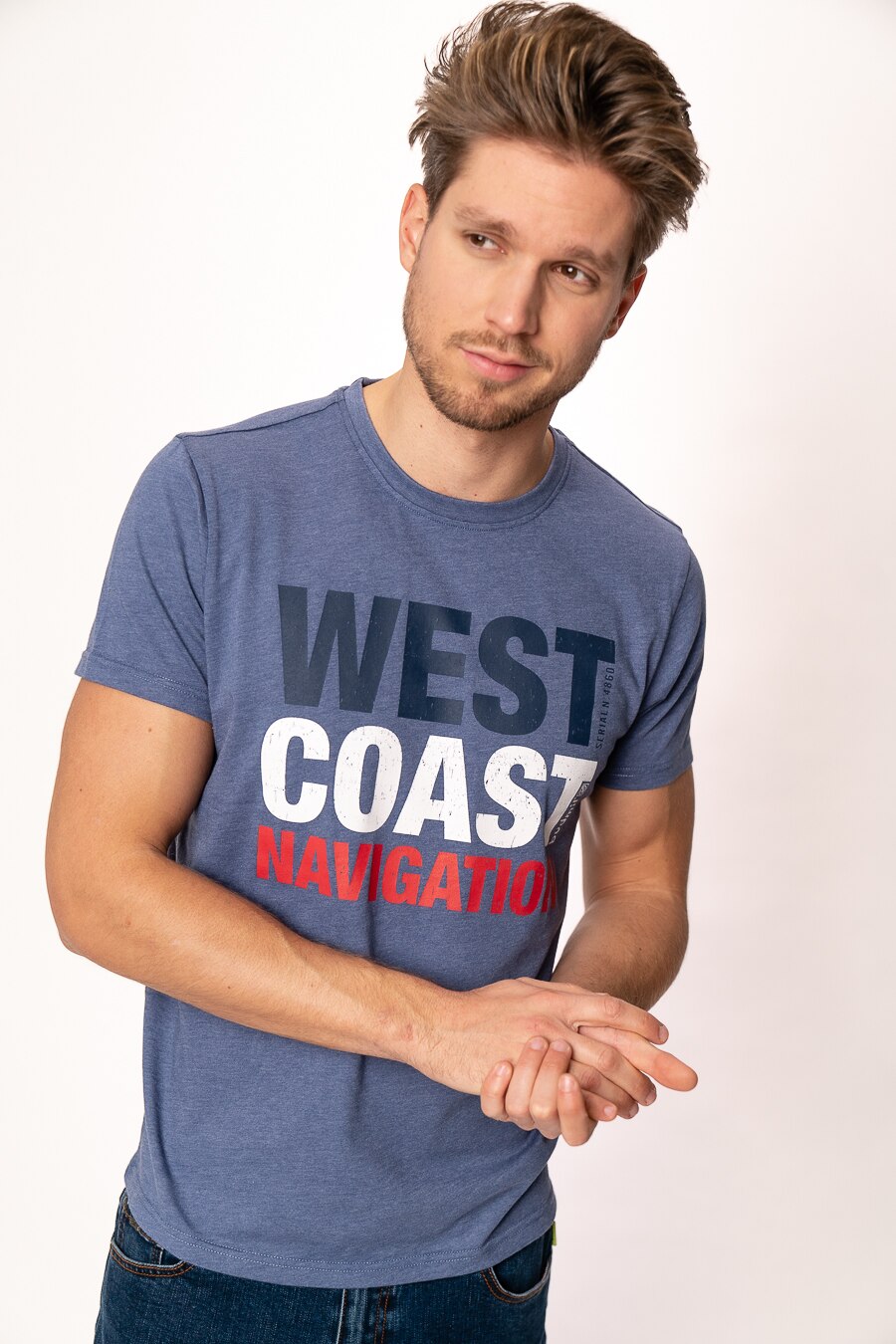Tricou polo Budmil, casual, Albastru, Negru