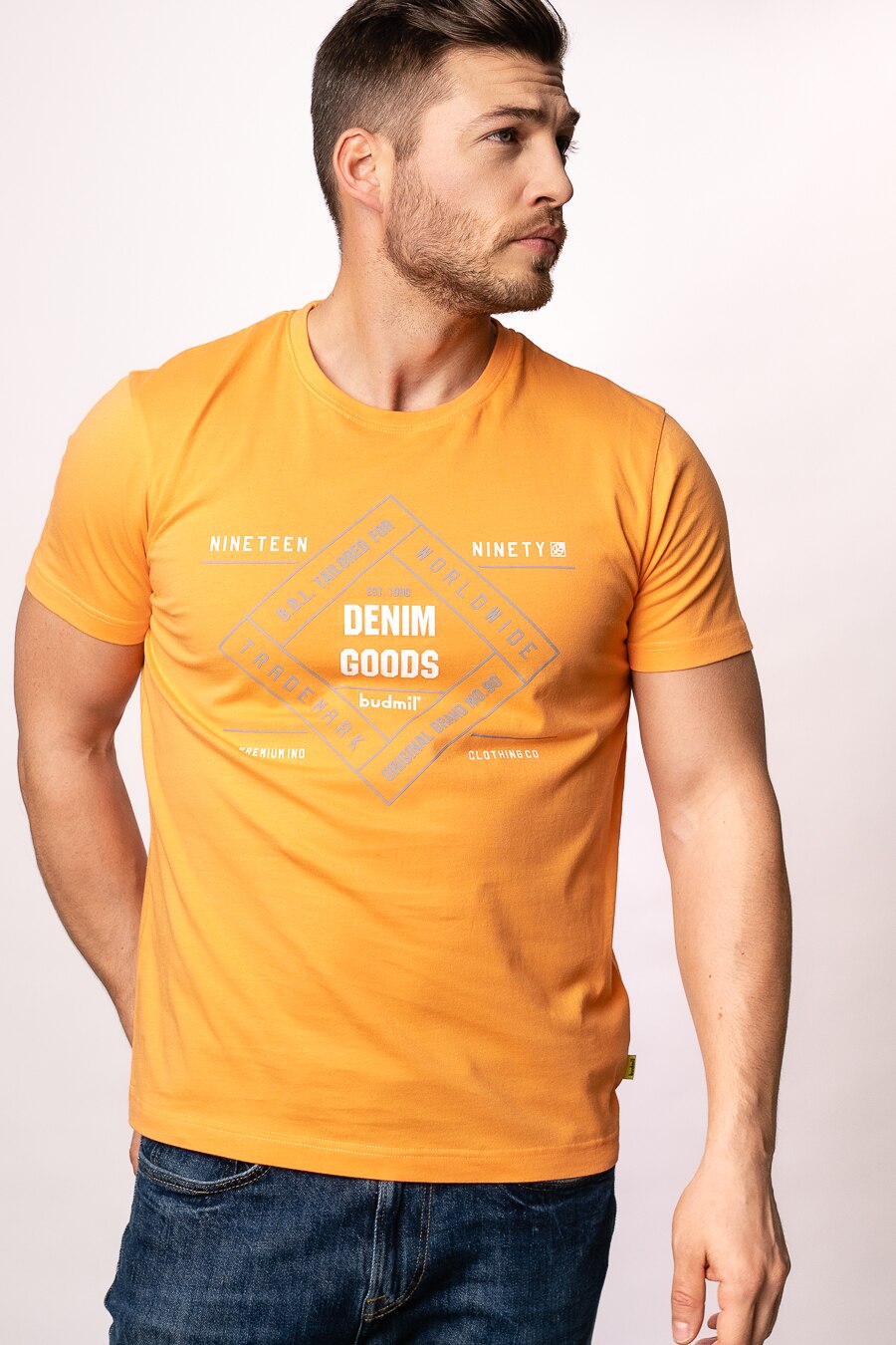 Tricou polo Budmil, bumbac, Portocaliu, Negru