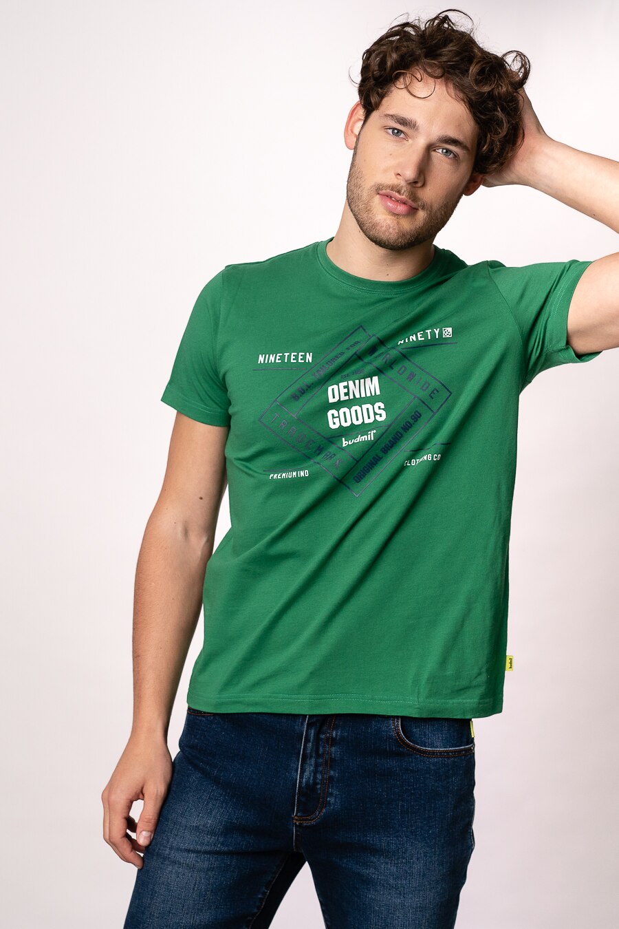 Tricou polo casual Budmil, Verde, Verde/Negru