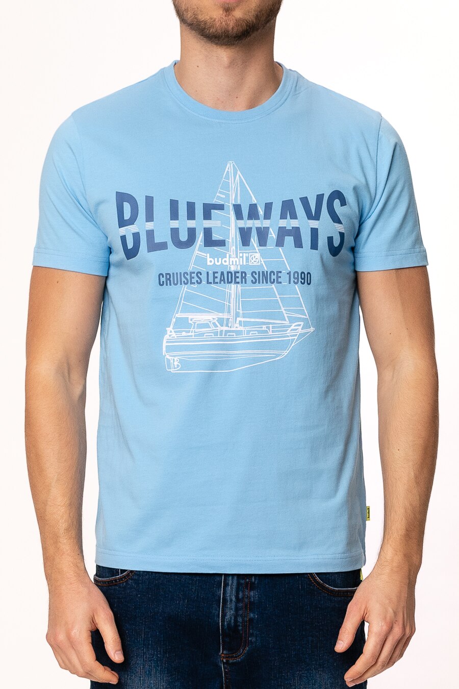 Tricou polo Budmil,Blue Ways, Albastru deschis, Albastru deschis/Negru