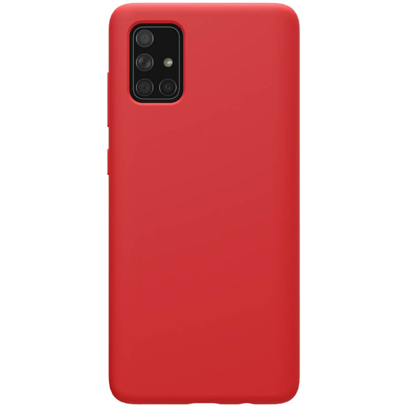 Husa Super Slim protectie spate telefon compatibila Samsung A51 Nillkin Flex Pure, rosie