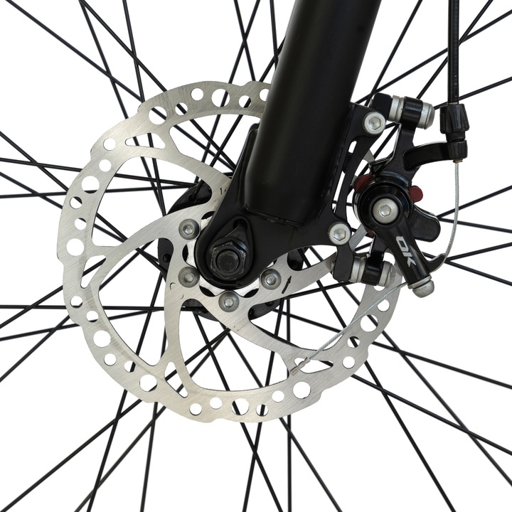Bicicleta MTB de munte Carpat Kratos JSX2684, cadru Aluminiu, echipare Shimano, suspensie fata, roata 26 inch, frana disc fata/spate, 21 viteze, albastru cu negru