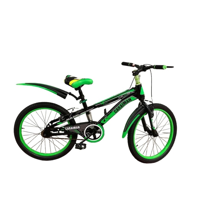 Bicicleta Go Kart 20" Caraiman, pentru copii cu varsta 6-10 ani, cric, culoare negru cu verde
