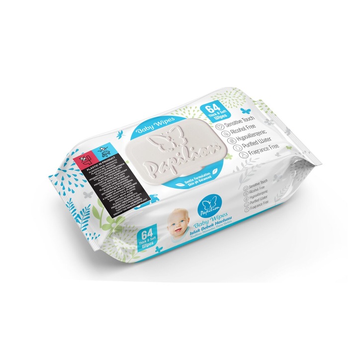 Servetele Umede Baby Blue, 64 buc