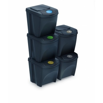 Set 5 buc cosuri de gunoi pentru colectare selectiva  Set 5 buc cosuri de gunoi pentru colectare selectiva