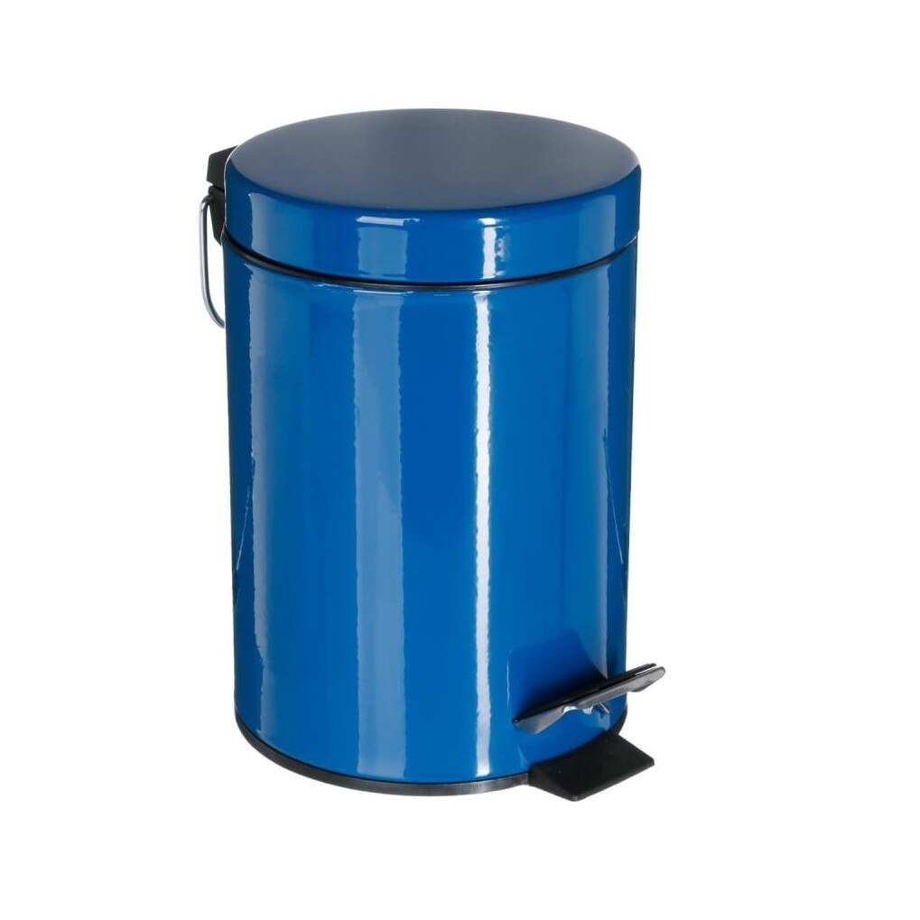 Cos de gunoi cu pedala, Five, metal, albastru, 3 l