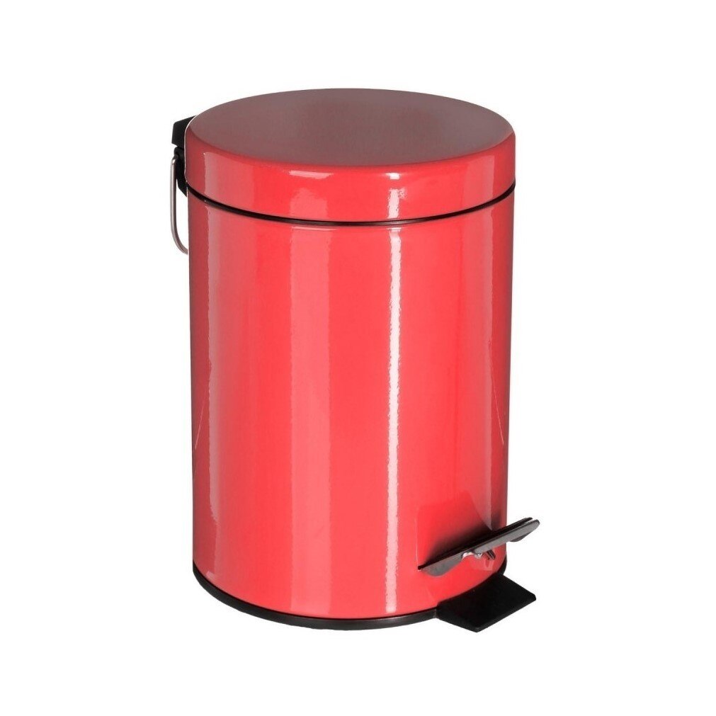 Cos de gunoi cu pedala, Five, metal, rosu, 3 l