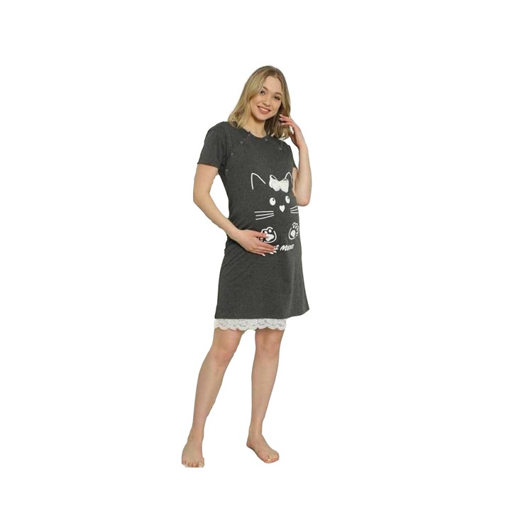 Kismama haloing, Sexen, Pamut, Macska modell, Antracitszürke