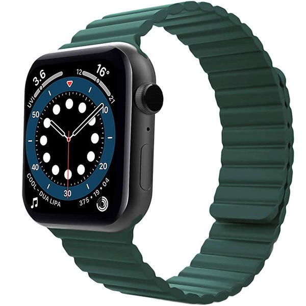 Curea iUni compatibila cu Apple Watch 1/2/3/4/5/6, 40mm, Silicon Magnetic, Green
