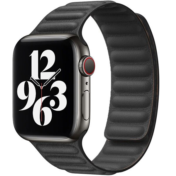 Curea iUni compatibila cu Apple Watch 1/2/3/4/5/6, 40mm, Leather Link, Black