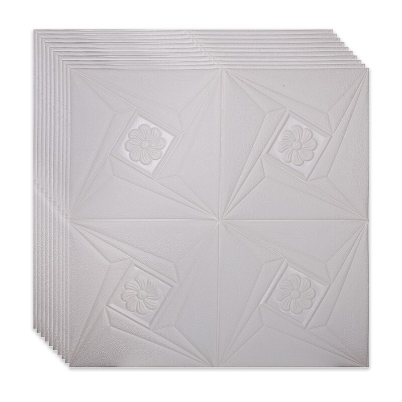 Set 10 x Tapet 3D Autoadeziv , design modern , rezistent la apa , usor de curatat , dimensiuni 70x70cm , model RS027 , alb Selling Depot ®