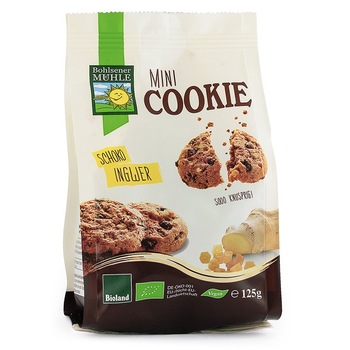 Fursecuri BIO cu ciocolata si ghimbir, 125g Bohlsener Muhle Fursecuri BIO cu ciocolata si ghimbir, 125g Bohlsener Muhle