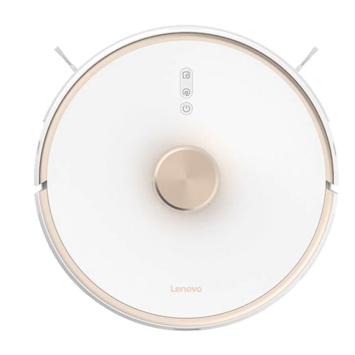 Aspirator robot LENOVO T1S, 0.4l, autonomie max 150 min, Wi-Fi, functie mop, alb-auriu