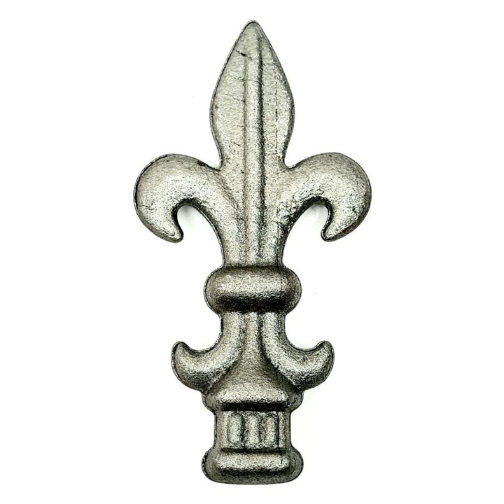 Varf din otel pentru garduri si porti din fier forjat 105 mm x 53 mm, Baza 20x20 mm