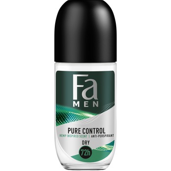 Deodorant roll-on antiperspirant Fa Men Pure Control cu parfum inspirat de canepa, 50 ml Deodorant roll-on antiperspirant Fa Men Pure Control cu parfum inspirat de canepa, 50 ml