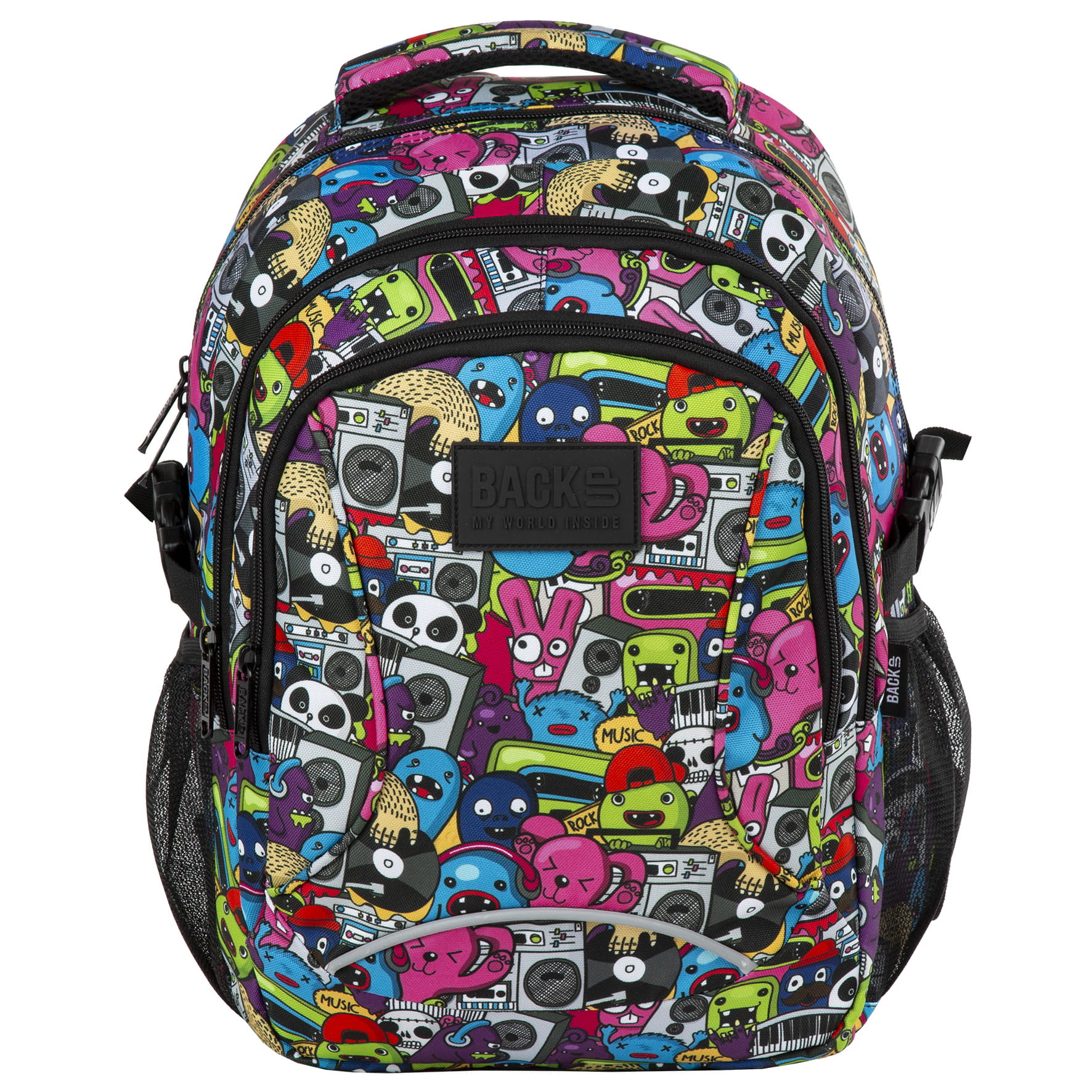 Rucsac scoala backup 2 model F 74 doodle, multicolor