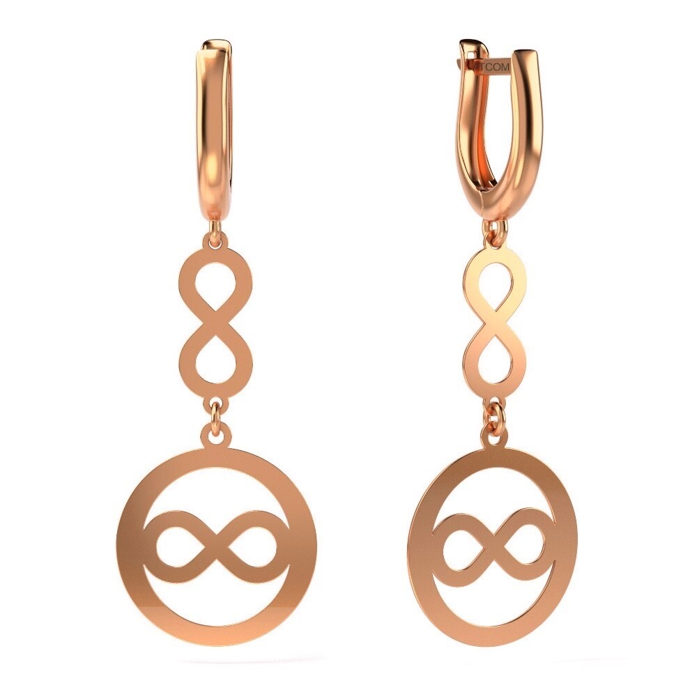 Cercei din aur roz model 23