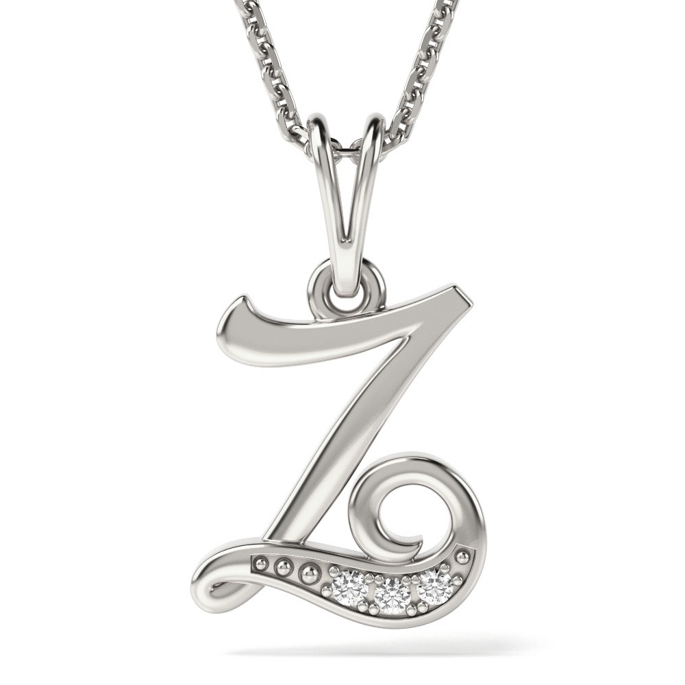 Lantisor cu pandantiv din aur alb model Litera Z