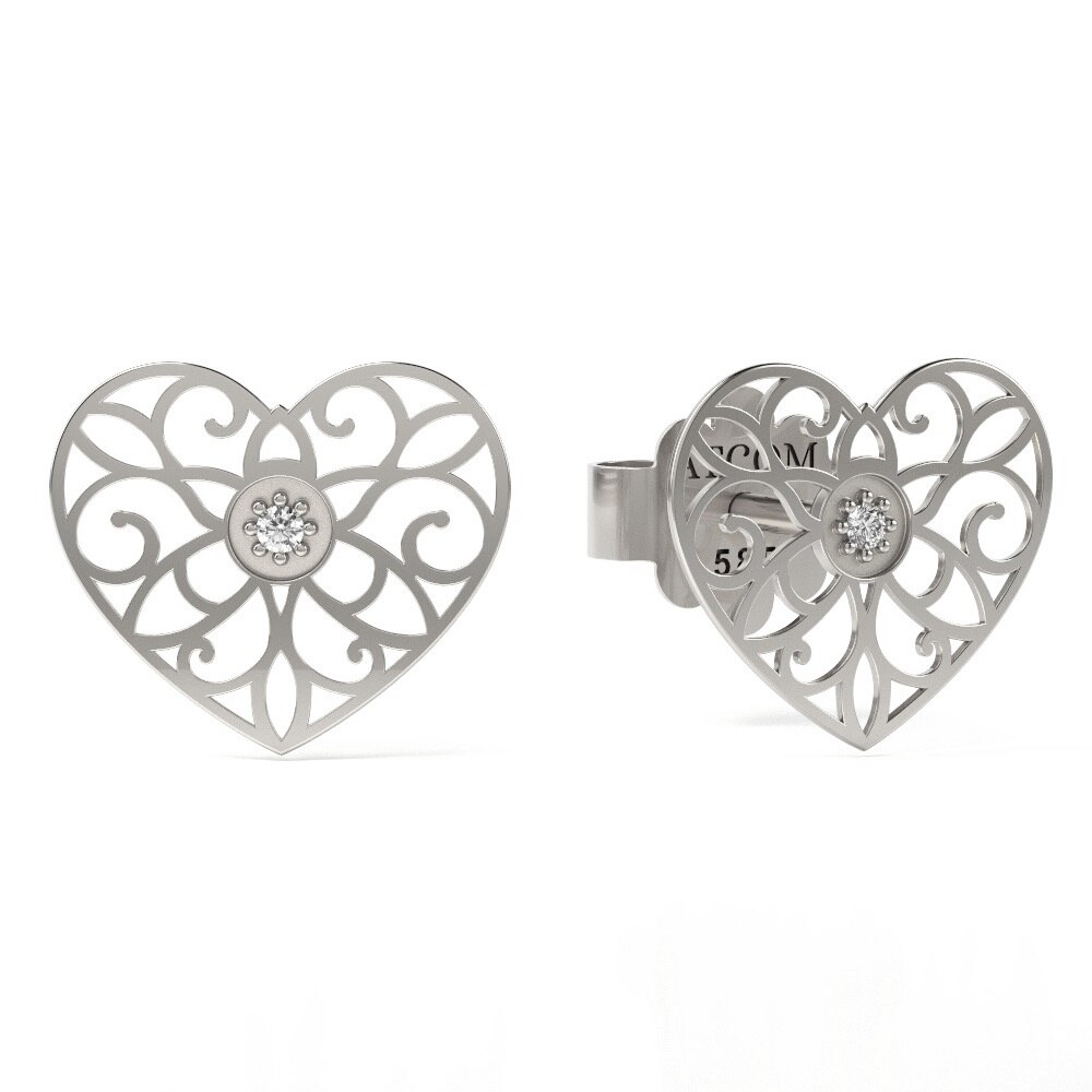 Cercei din aur alb model 24