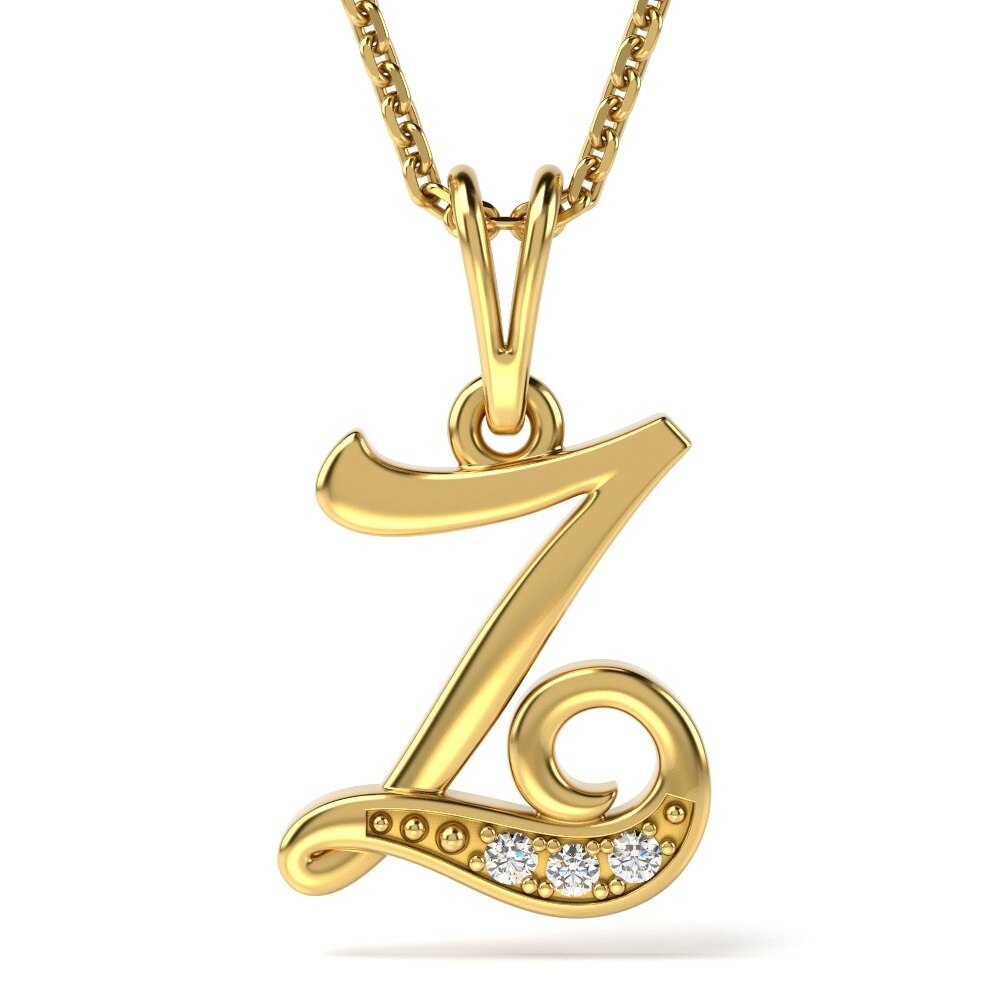 Lantisor cu pandantiv din aur galben model Litera Z