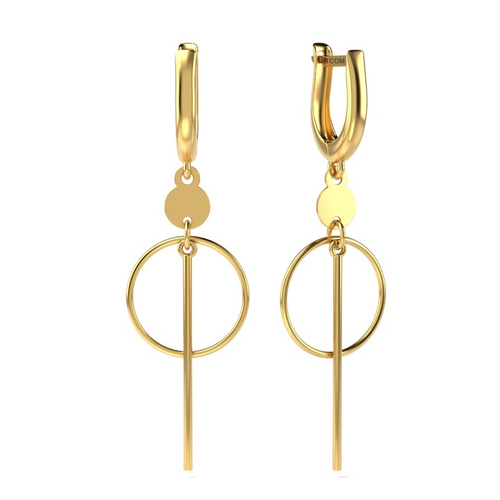 Cercei din aur galben model 25