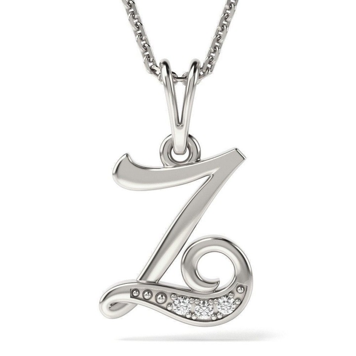 Colier din argint cu pandantiv Initiala Z