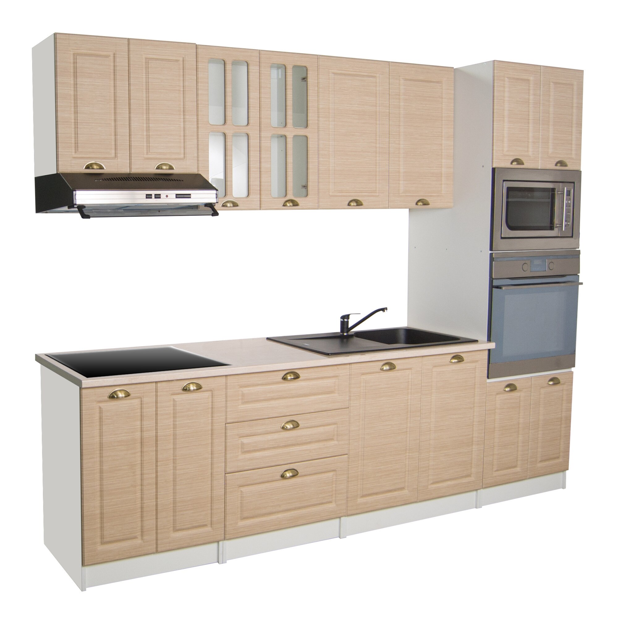 Set bucatarie cu fronturi MDF , Badenmob , L260x60cm , fag