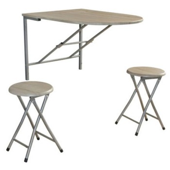 Set masa cu doua scaune Napoli, Unic Spot RO, stejar alb, 84x60 cm Set masa cu doua scaune Napoli, Unic Spot RO, stejar alb, 84x60 cm