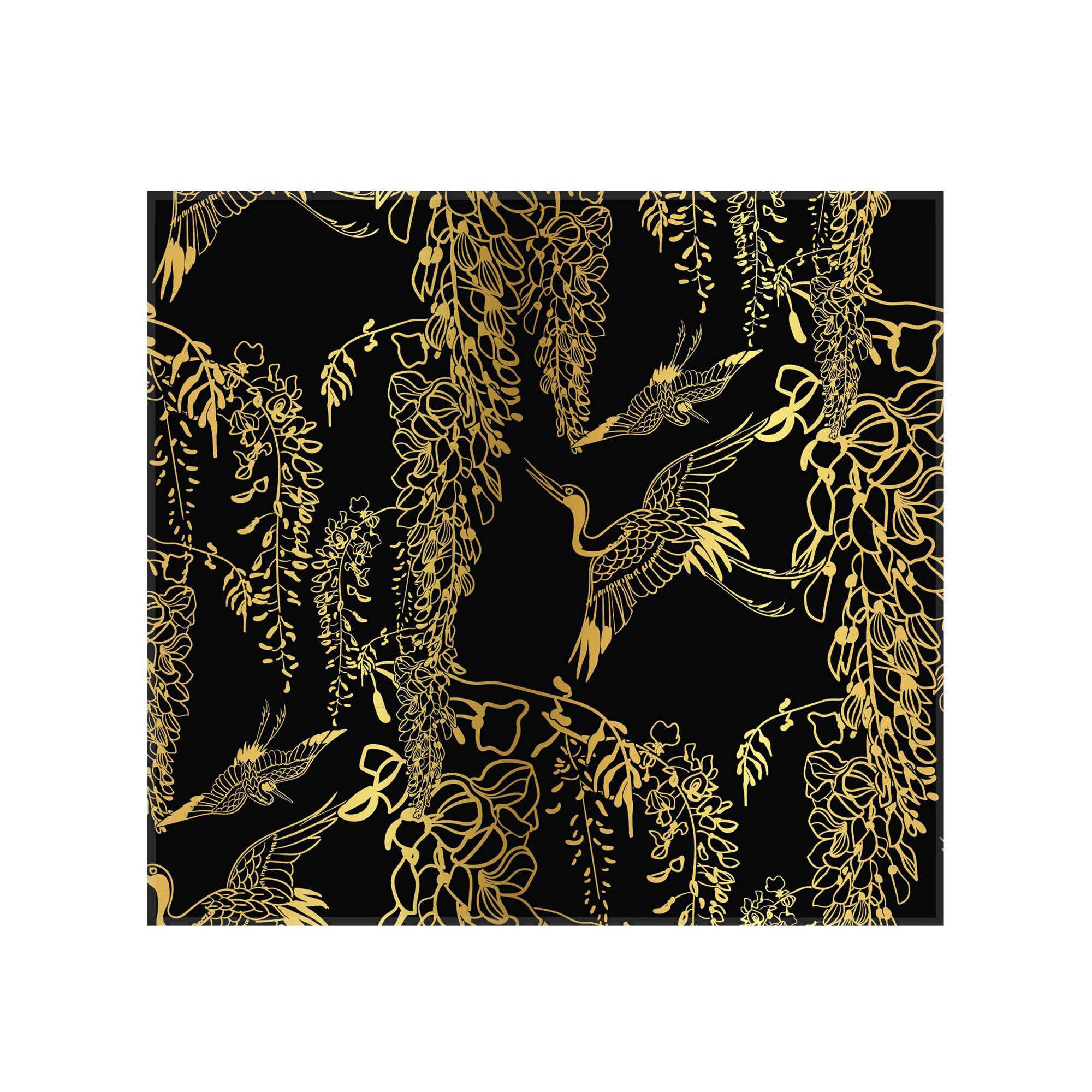 Sticla bucatarie securizata Saint Gobain Glass®, imprimata 65x60cm, panou protectie antistropire pentru aragaz, Ambra Deco, Cocori si Wisteria(Traditional Chinezesc)