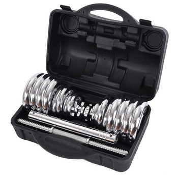Set gantere 2 in 1 Timeless Tools, bara si 16 discuri Set gantere 2 in 1 Timeless Tools, bara si 16 discuri