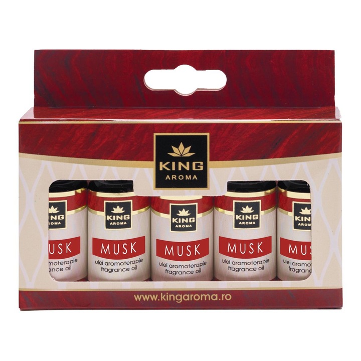 Pachet 5 uleiuri parfumate aromaterapie KING Aroma MUSK, 10 ml