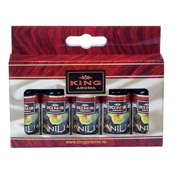 Pachet 5 uleiuri aromaterapie Vanilie, Kingaroma, 10 ml Pachet 5 uleiuri aromaterapie Vanilie, Kingaroma, 10 ml