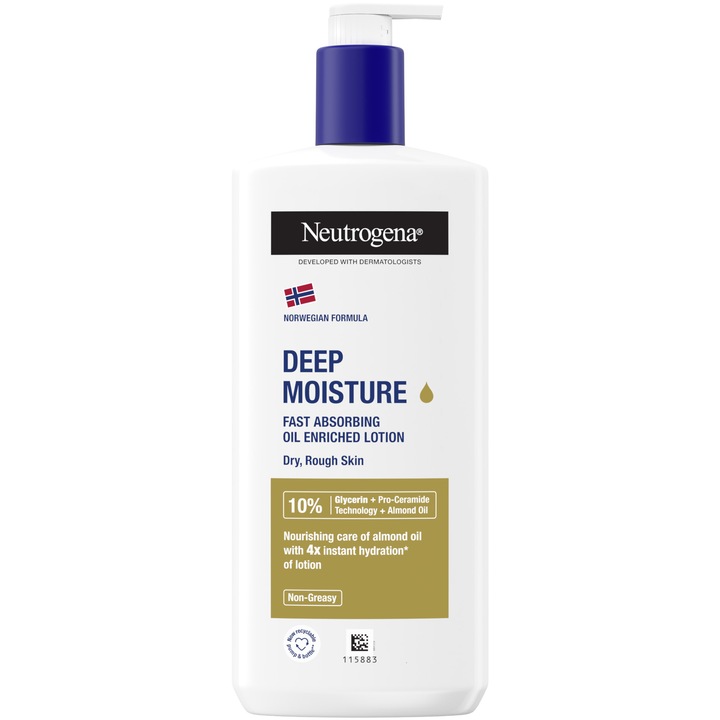 Lotiune de corp Neutrogena Formula Norvegiana intens hidratanta cu uleiuri hranitoare pentru piele uscata , 400 ml