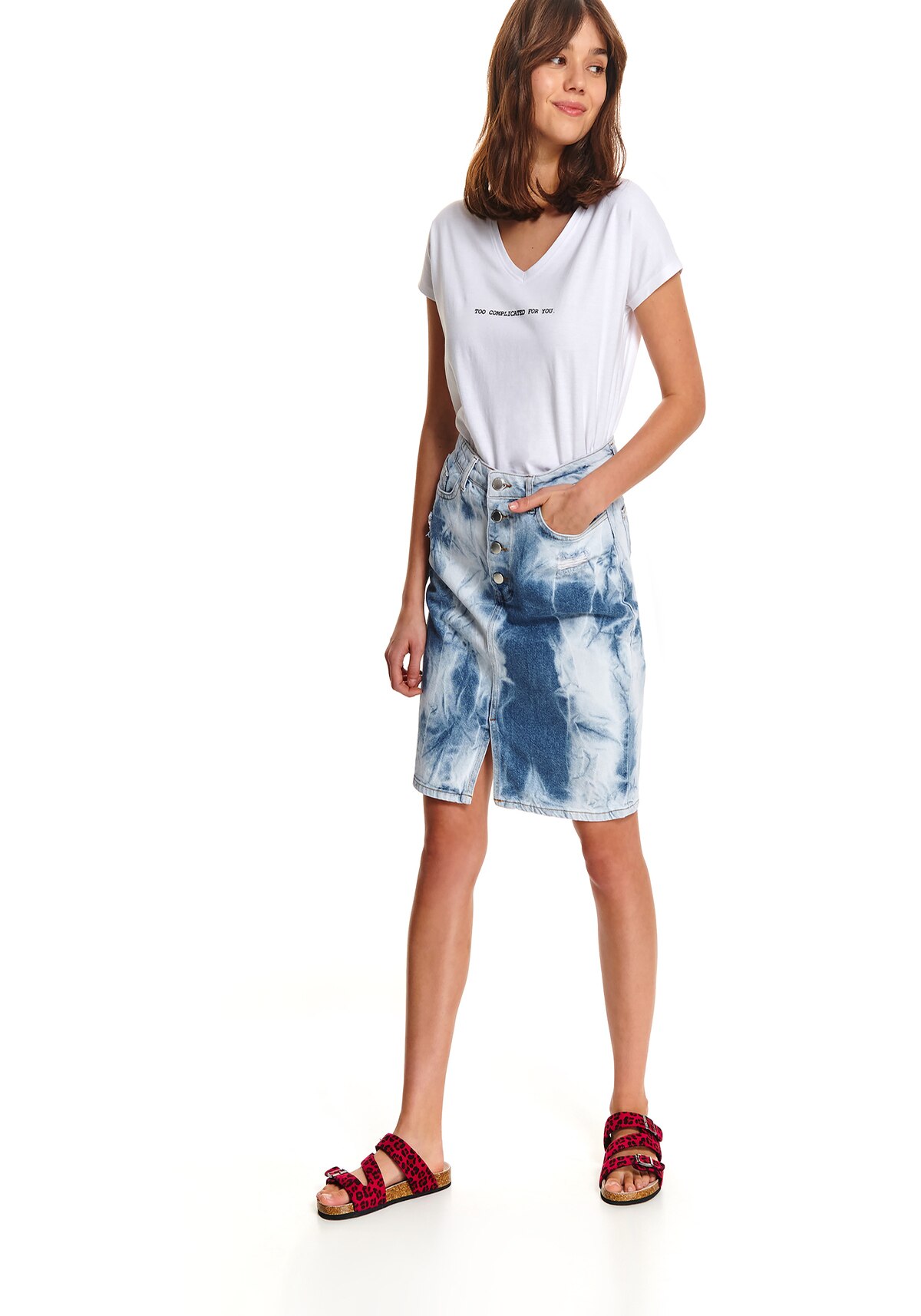 Fusta pentru femei, TOP SECRET, SSD1418, Albastru deschis