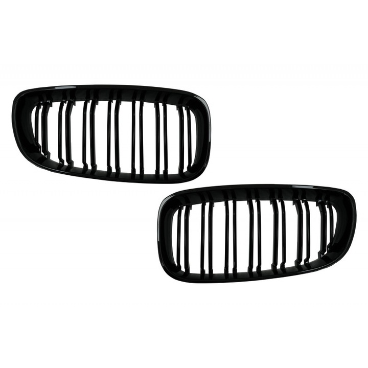 Set Grile Centrale Duble BMW Seria 3 F34 GT (2013-2020) M Look Piano Black