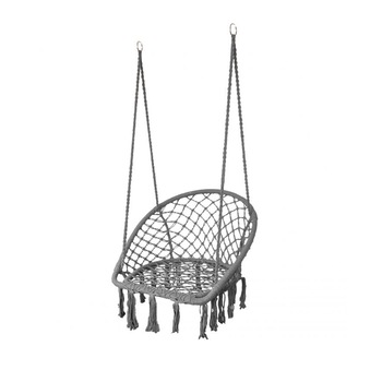 Leagan balansoar tip fotoliu suspendat pentru casa sau gradina, cu franjuri, 150kg, culoare gri Leagan balansoar tip fotoliu suspendat pentru casa sau gradina, cu franjuri, 150kg, culoare gri