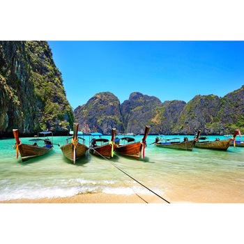 Fototapet de perete autoadeziv si lavabil Plaja73 cu barci traditionale, 270 x 200 cm Fototapet de perete autoadeziv si lavabil Plaja73 cu barci traditionale, 270 x 200 cm