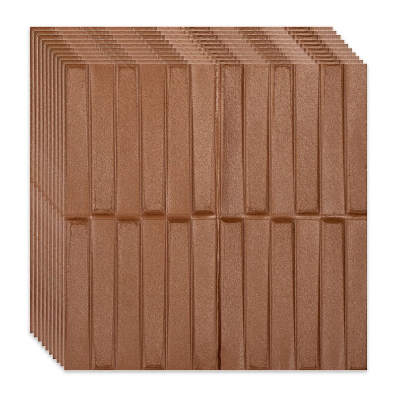 Set 10 x Tapet 3D Autoadeziv , design modern , rezistent la apa , usor de curatat , dimensiuni 70x70cm , model QM02 , maro Selling Depot ®