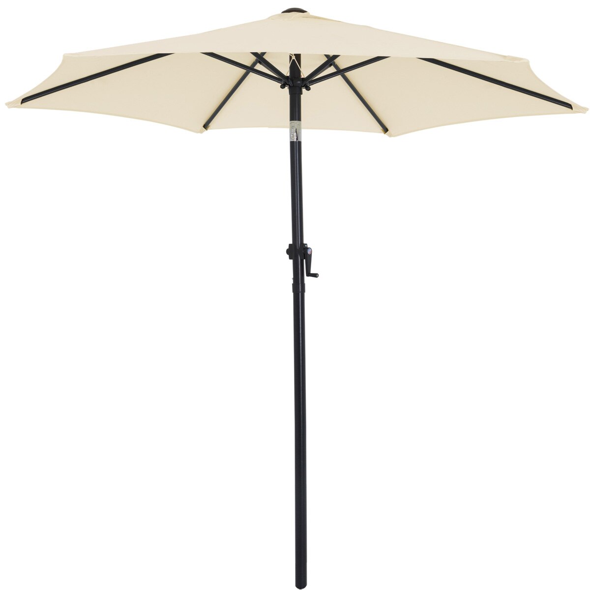 Umbrela soare cu manivela rotunda, Functie de inclinare, UV 40+, Bej, 200 cm