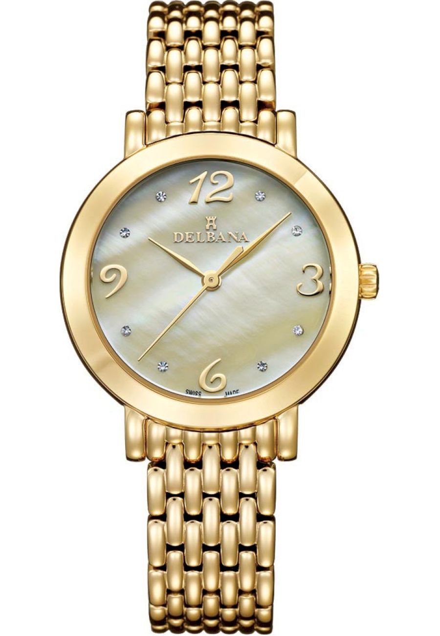 Ceas analogic, Delbana, 42701.613.1.524, Quartz, 3 ATM, 32 mm, Auriu